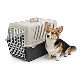 Ferplast Panier de Transport Chien Medium, Caisse de Transport Chiens jusqu'à 15 Kg, Porte en Fer Plastifié, 40 x 60 x h 38 cm, Vert