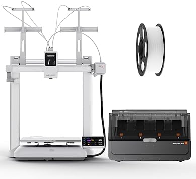 Anycubic Kobra X Combo 3D Printer, Standard 7 Colors, Up to 19 Colors, Double Speed & 2X Material Saving, Soft & Hard Filament Mixing Printing, Print Size 260*260mm  + High Speed PLA Filament 1kg