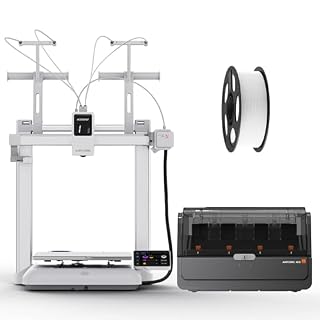 Anycubic Kobra X Combo 3Dプリンター、標準7色・最大19色、倍の速度＆2倍の材料節約、軟質・硬質フィラメント混合印刷、印刷サイズ：260*260*260mm³ + 高速PLAフィラメン（1kg、輝白）
