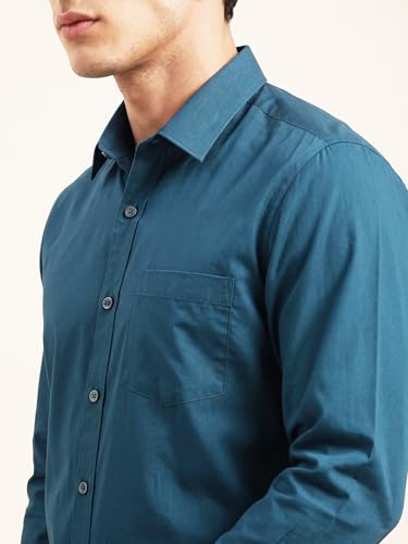 Image of Cozytton Men's Pure Cotton Solid Stylish Casual & Formal Wear Shirt | Stylish Regular Fit Full Sleeve Comfortable Office Party Trendy Shirt - Multi Color