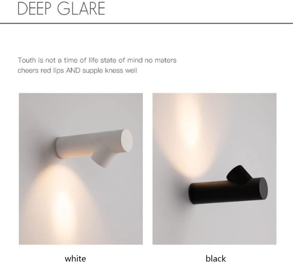 Wandleuchte aus Eisen Nordische kreative Wandleuchten LOFT Indoor LED warmes Licht Wandleuchte Schlafzimmer Nacht Leselampe Wohnzimmer Korridor Wandleuchte Innendekoration Beleuchtung(White)