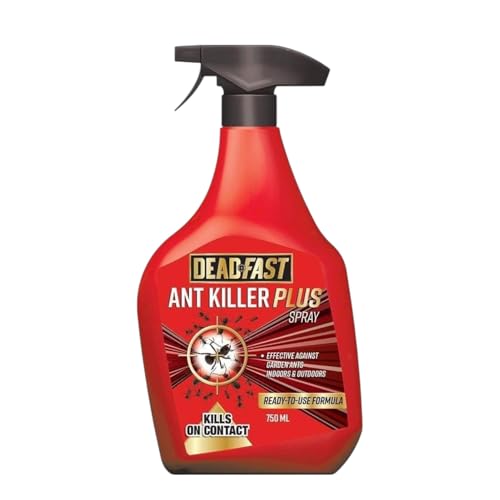 Deadfast Ant Killer Plus Spray 750ml Fast-Acting & Long-Lasting Insect Control Destroys Ants & Nests Indoor/Outdoor Use 3-Month Residual Effect Kills Cockroaches Too