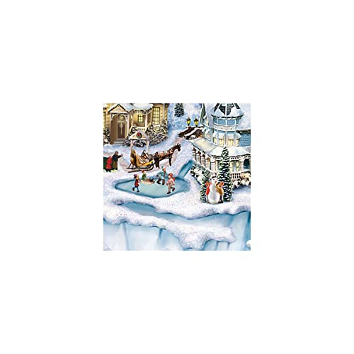 The Bradford Exchange Thomas Kinkade Musical Illuminated Miniature Village Figurine: Santa's Inspiration #TOP2