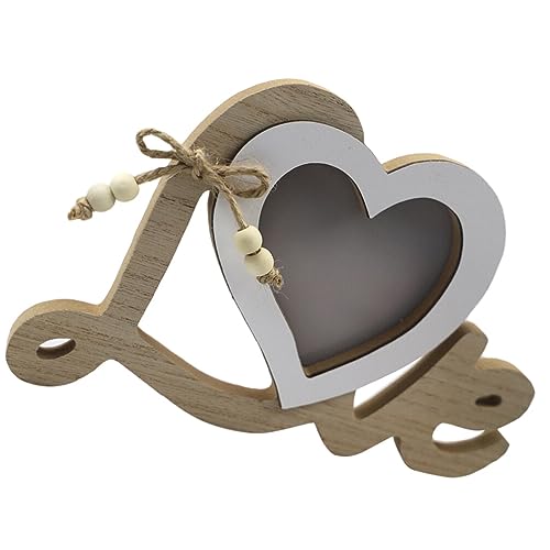 HOMSFOU Marcos De Fotos En Forma De Corazón Marco De Exhibición Del Cartel Marco De Fotos Del Hogar Marco De Fotos De Pie Marco De La Foto Estante Marco De Fotos De Madera Escritorio Mdf