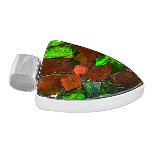 Starborn Ammolite and Sterling Silver Shield Pendant2