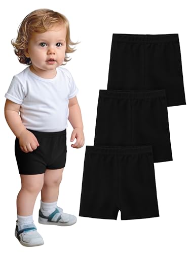 Image of YERIOK 3 Pack Cotton Baby Girls Shorts Toddler Biker Bike Cartwheel Under Shorts for Baby Girl Clothes