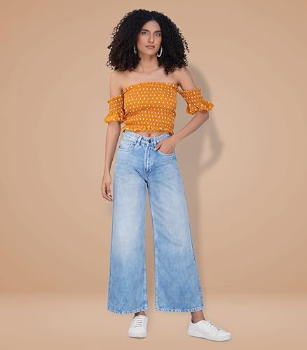 Image of i'sol Jeans for Women | Baggy Jeans for Women High Waist | Wide Leg Jeans for Woman | Bell Bottom Jeans