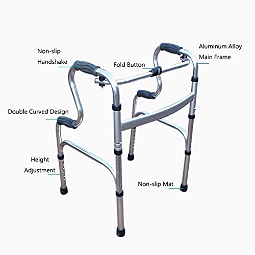 Cadre de marche léger ajustable déambulateur pliant pour senior - 2