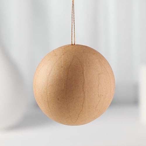 Paper Mache Round Ball Ornaments - Pack of 6 DIY Premade Papier Mache 3-1/2 inch Ornament Balls to Paint Decoupage and Decorate for Christmas Tree Decorating. by Factory Direct Craft