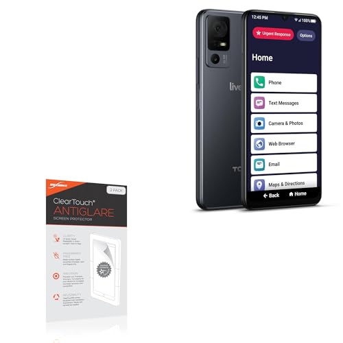 BoxWave Screen Protector Compatible With Lively Smart4 - ClearTouch Anti-Glare (2-Pack), Anti-Fingerprint Matte Film Skin