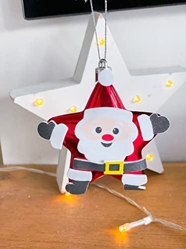 Baker Ross FE985 Weihnachtsstern Dekoration Bastelset - Packung mit 6, Bastelt Eure Eigenen Weihnachtsdekorationen, Kugel Dekorationen für Kinder zum Basteln und Aufhängen