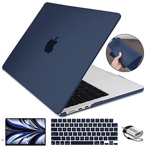 LCMOCICO for M2 M3 M4 M5 MacBook Air 13 inch Case 2026 2025 2024-2022 Release A2681 A3113 A3240 A34449 Cover, Ultra-Thin Matte Anti-Fingerprint Laptop Hard Shell for Mac Air 13.6 M5 2026, Navy Blue