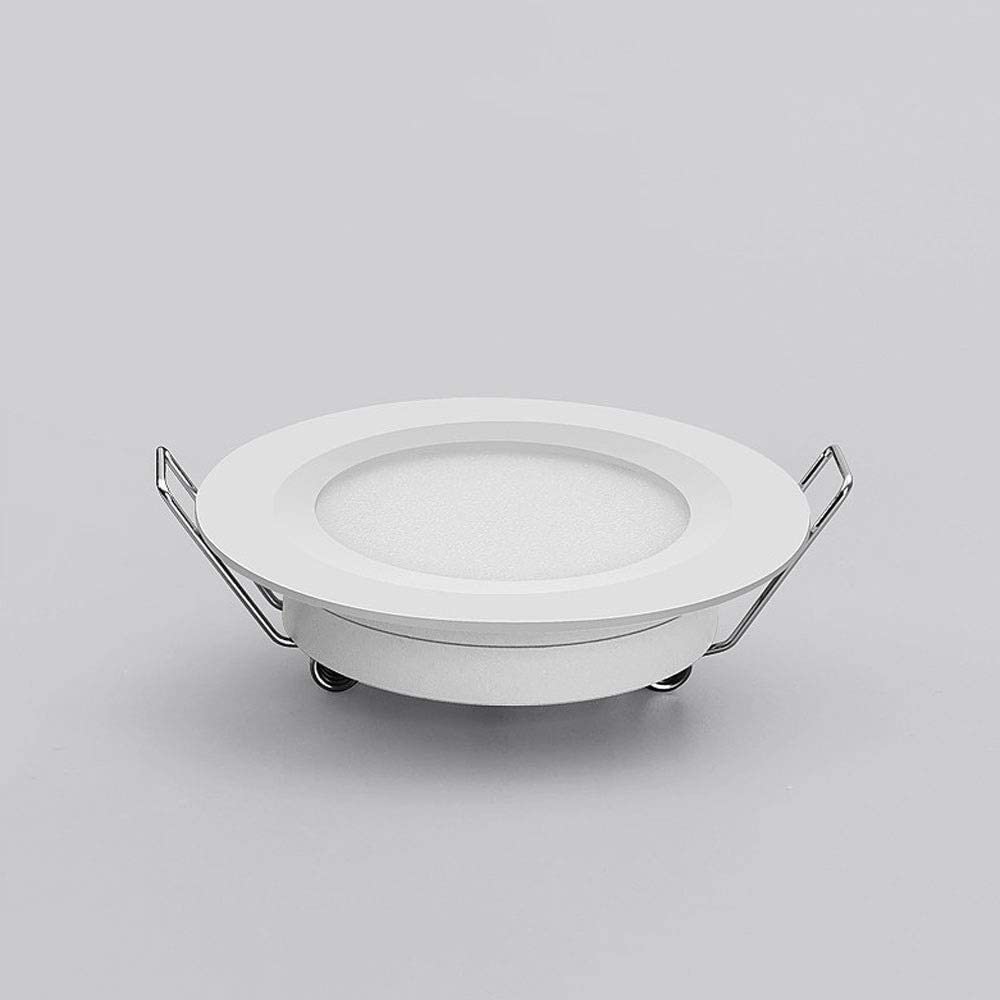 HANFCB Ceiling Light White 3W Small Downlight LED Recessed Ceiling Light Panel Light Flat Ceiling Light Warm Light 3000K AC110~240V IP44 Cut Φ50-60MM IP44 For Home Office Commercial Lighting