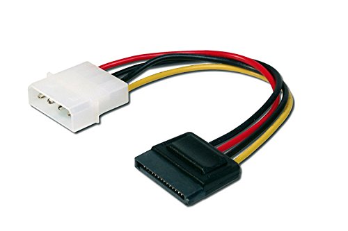 Digitus Cable de alimentación SATA interno - Molex de 4 patillas a SATA de 15 patillas - 0,15 m - adecuado para SSD, discos duros o unidades ópticas