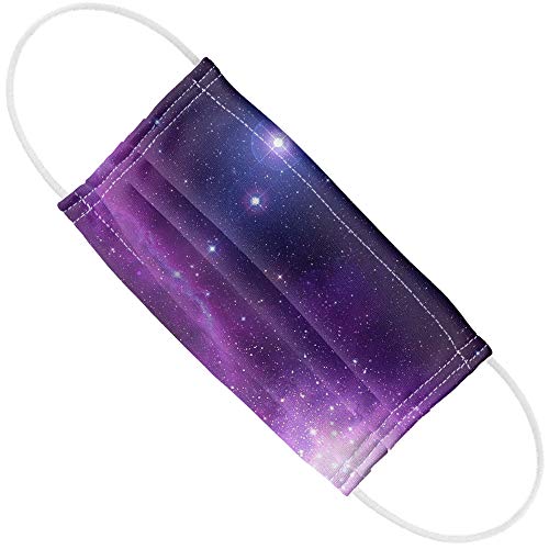 Popfunk Space Purple Nebula 1-Ply Reusable Face Mask Covering with Adjustable Nose Wire, Unisex
