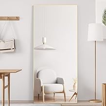 CONGUILIAO Full Length Mirror, 65" x 24" Rectangle Standing Floor Full Body Dressing Mirror with Aluminum Alloy Frame Large Wall-Mounted for Bedroom, Living Room, Dressing Room, Gold