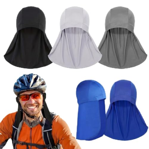 Syhood 4 Pièces Chapeau Doublure Difficile avec Rabat de Cou Casquettes de Crâne de Refroidissement Casquette Anti-Transpiration Doublure avec Pare-Soleil de Queue Chapeau de Protection du Cou