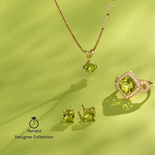 Peora Peridot And Diamond Solitaire Ring For Women 14K White Gold, Genuine Gemstone Birthstone, 1.03 Carats Total Marquise Shape 10X5Mm, Aaa Grade #TOP4