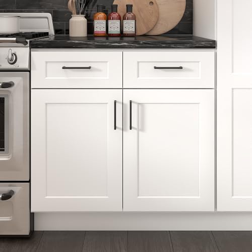 Furinno Shaker Drawer Base Kitchen Cabinet with 2-Doors, White