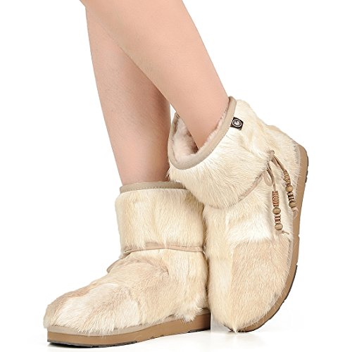 Aumu Women's Classic Mini Sheepskin Winter Boot Fur Boot White Size 7