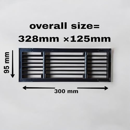 Image of Aluminium Powder Coated Grill, Grill for ac, hvac, ventilation grill, home grill, ac grill,Return Air Grill for Wall, Sidewall and Ceiling (BLACK, 12 inch*4 inch)