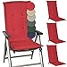 Beautissu Set de 4 Cojines sillas Jardin Loft HL - tumbonas mecedoras de balcón o Asiento Exterior con Respaldo Alto - 120x50x6 cm - Placas compactas de gomaespuma - Rojo