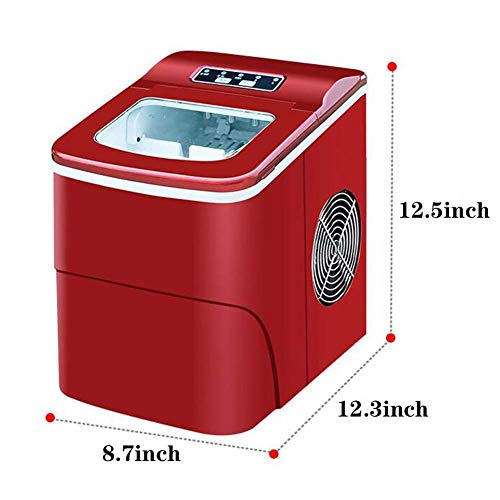 Máquina automática de hielo 15kg en 24h 220v roja miniatura 7