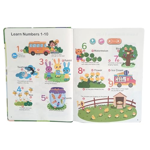 Erste englische Wörter Buch Sound - sprechender Wortschatzbuch, Early Learning Audio | Steigert die Sprachentwicklung, macht mehrere Lernspaß, verbessert die Worterkennung und fördert großartige Sprac