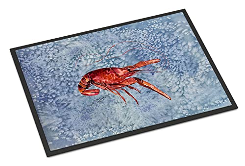 Caroline's Treasures 8231-JMAT Crawfish Doormat 24x36 Front Door Mat Indoor Outdoor Rugs for Entryway, Non Slip Washable Low Pile, 24H X 36W