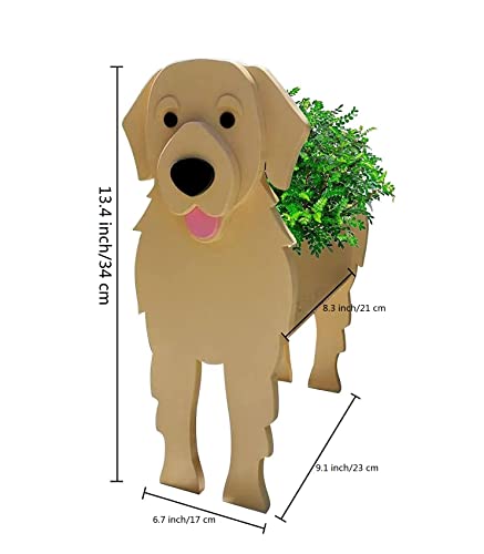 Bamboo's Grocery LoKii Golden Retriever Dog Planter, Cute Dog Plant Pot, Animal Shape Plant Containers, for Outdoor Indoor and Garden Decoration Plants