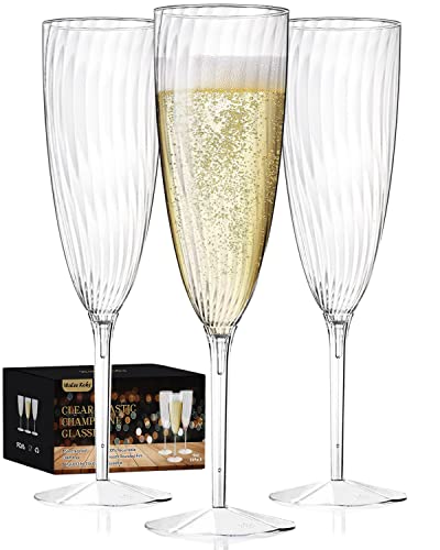 Comparison: Best Plastic Champagne Flutes 9 Walee Koky Plastic Champagne Flutes, 36 PCS Clear Disposable Wine Glasses Reusable Plastic Cocktail Cups for Home Daily Life Party Birthday Wedding Toasting Drinking Champagne(6 oz)