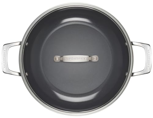 Le Creuset Essential Non-stick Ceramic Shallow Braiser with Glass Lid, 3.9 qt.​ view 4