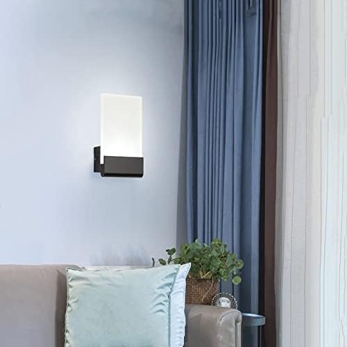 アルミ Led ウォールランプ寝室研究階段リビングルームの壁の装飾ライト、モダンなウォールランプ (Color : Black, S