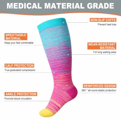 Image of Plus Size Compression Socks: Wide Calf for Women Men 20-30 mmHg
