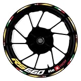 Awonderful Reflektierende Motorradstreifen-Set, Vinyl-Felgenaufkleber, kompatibel mit Aprilia RS660 2020–2023 (Khaki)