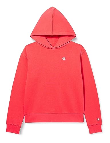 Logo stampato Champion Legacy Basics G - Ultralight Powerblend Fleece, Felpa Con Cappuccio Bambine E Ragazze, Rosso Fluo Teb, 13-14 anni