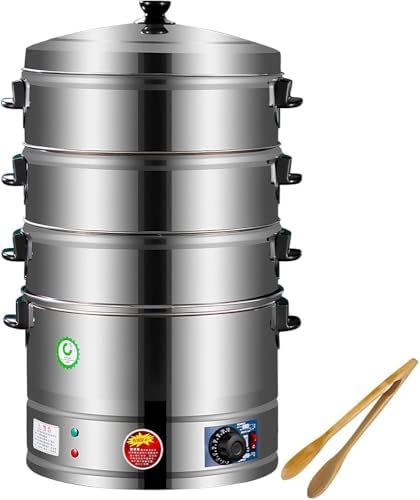 3-Tier Stainless Steel Electric Food Steamer - Quick, Healthy Cooking with Thermostat Control for Perfectly Steamed Meals, Ideal for Home Chefs and Health Enthusiasts