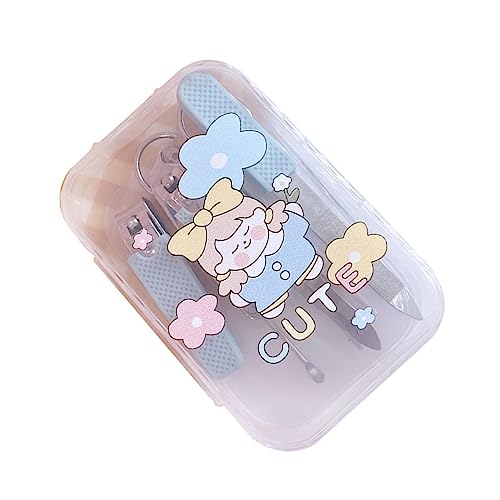 PACKOVE Herramientas de Manicura Portátil para Niñas Set de Cortaúñas y Pedicura de Diseño Elegante Kit de Cuidado de Uñas Multifuncional para Personal y