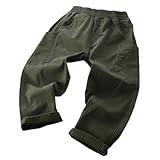 fnnxeal Boys Clothes Size 7 Boy's Casual Cargo Pants Lightweight Hiking Workout Outdoor Jogger Fall Fashion Elastic Waist Straight Leg Sweatpants Green 7 Years