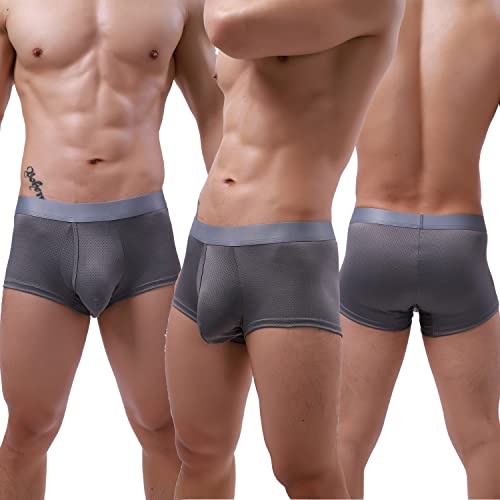 WINDAY Men's Briefs Openwork Mesh Trunks Style Underpants and Low Rise Underwear3