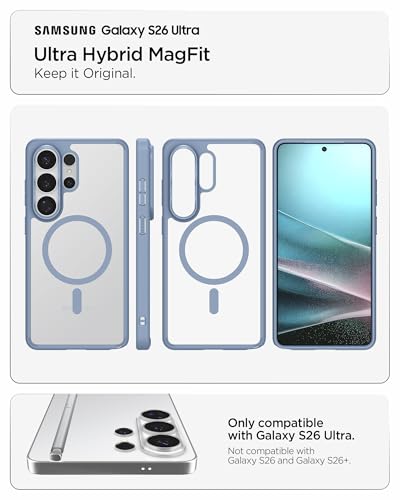 Image of Spigen Ultra Hybrid Mag | Samsung Galaxy S26 Ultra Case [Transparent] [MagSafe] Galaxy S26 Ultra Back Cover | TPU+PC - Light Blue