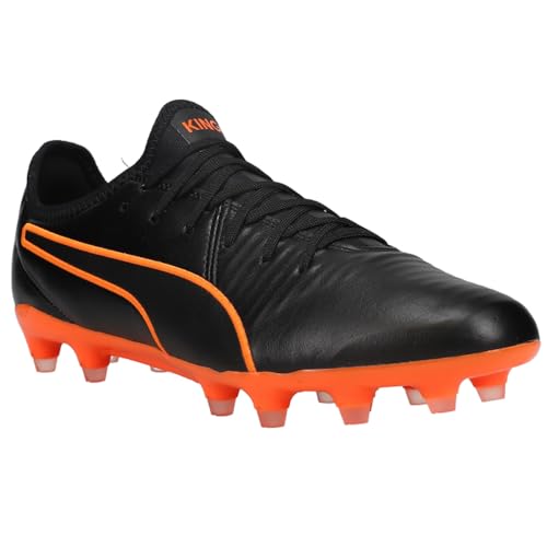 PUMA PUMA Mens King Pro FG Soccer Shoe, Puma Black-Shocking Orange, 8.5 M US