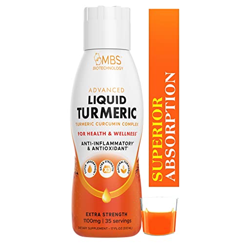 17 OZ Liquid Turmeric Curcumin Complex 1100mg. 35 Servings with BioPerine Black Pepper Extract and CurCousin for a high Absorption Rate. Vitamin C, D3, E, and Riboflavin. Anti-Inflammation Support.