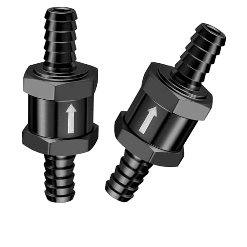 EVIL ENERGY 5/16 Fuel Check Valve One Way Inline Non Return Diesel Gasoline Black (8mm OD 2PCS)
