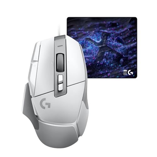 Image of Logitech G502 X Wired Gaming Mouse + 10th Anniversary Mousepad Bundle - White