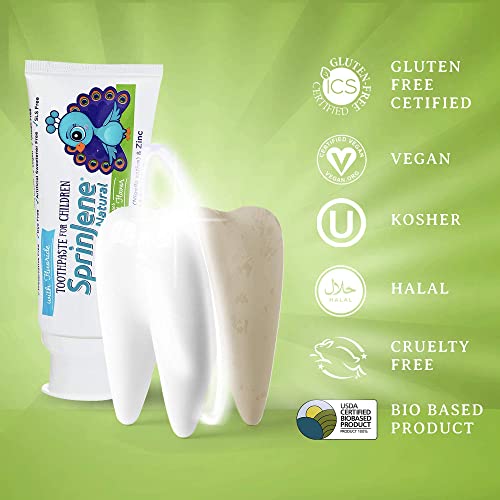Sprinjene Natural Sls Free Kids Toothpaste With Fluoride For Cavity Protection & Fresh Breath, Vegan For Childrens 2 Years & Up Apple Mint (4 Pack) #TOP5
