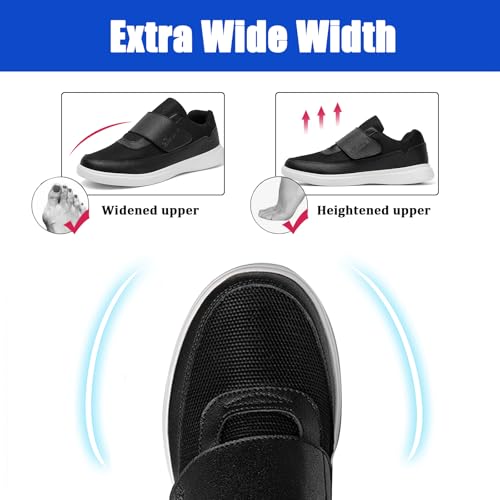 Zapatos extra anchos ajustables para paseos cómodos de personas mayores 6