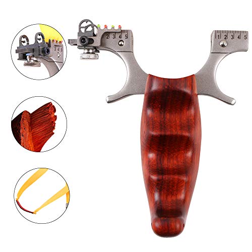 Huntingdoor Slingshots for Hunting Metal Slingshot Professional Steel and Wood Slingshot with Removable
