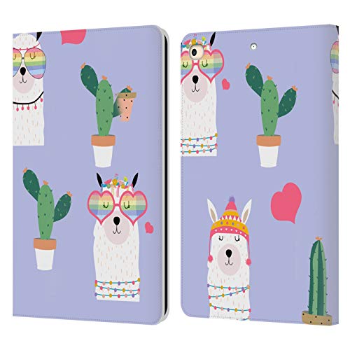 Étui iPad 9.7 Haroulita anti-rayures style portefeuille motifs alpagas