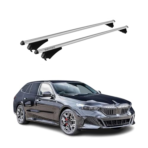 Menabo Dachträger Grundtäger kompatibel mit BMW 5er G61 Touring 2024-2025 Aluminium 75kg Silber 2tlg Geschlossene Reling für Fahrradträger, Dachboxen, Skiträger Abschließbar Menabo Dachträger Grundtäger kompatibel mit BMW 5er G61 Touring 2024-2025 Aluminium 75kg Silber 2tlg Geschlossene Reling für Fahrradträger, Dachboxen, Skiträger Abschließbar